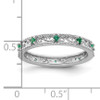 Lex & Lu Sterling Silver Stackable Expressions Created Emerald Ring LAL7424- 5 - Lex & Lu