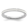 Lex & Lu Sterling Silver Stackable Expressions White Enameled 2.25mm Ring LAL7448 - Lex & Lu