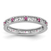 Lex & Lu Sterling Silver Stackable Expressions Created Pink Sapphire Ring LAL7460 - Lex & Lu