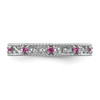 Lex & Lu Sterling Silver Stackable Expressions Created Pink Sapphire Ring LAL7460- 4 - Lex & Lu