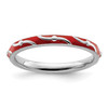 Lex & Lu Sterling Silver Stackable Expressions Red Enamel Ring LAL7508 - Lex & Lu