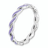 Lex & Lu Sterling Silver Stackable Expressions Purple Enamel Ring LAL7598- 3 - Lex & Lu