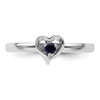 Lex & Lu Sterling Silver Stackable Expressions Created Sapphire Heart Ring LAL7706- 4 - Lex & Lu