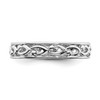 Lex & Lu Sterling Silver Stackable Expressions Carved Ring LAL7730- 4 - Lex & Lu