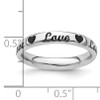 Lex & Lu Sterling Silver Stackable Expressions Black Enamel Love Ring LAL7742- 5 - Lex & Lu