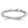 Lex & Lu Sterling Silver Stackable Expressions Rhodium-plated Twist Ring LAL7790 - Lex & Lu