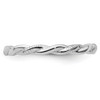 Lex & Lu Sterling Silver Stackable Expressions Rhodium-plated Twist Ring LAL7790- 4 - Lex & Lu