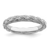 Lex & Lu Sterling Silver Stackable Expressions Rhodium-plated Twist Ring LAL7796 - Lex & Lu