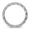 Lex & Lu Sterling Silver Stackable Expressions Rhodium-plated Twist Ring LAL7796- 2 - Lex & Lu