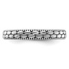Lex & Lu Sterling Silver Stackable Expressions Antiqued Patterned Ring LAL7862- 4 - Lex & Lu