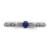 Lex & Lu Sterling Silver Stackable Expressions Created Sapphire Single Stone Ring LAL8006- 4 - Lex & Lu