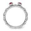 Lex & Lu Sterling Silver Stackable Expressions Created Ruby Two Stone Ring LAL8012- 2 - Lex & Lu