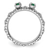 Lex & Lu Sterling Silver Stackable Expressions Created Emerald Two Stone Ring LAL8018- 2 - Lex & Lu