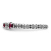 Lex & Lu Sterling Silver Stackable Expressions Created Ruby Three Stone Ring LAL8030- 3 - Lex & Lu