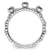 Lex & Lu Sterling Silver Stackable Expressions Created Emerald Three Stone Ring LAL8036- 2 - Lex & Lu