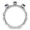 Lex & Lu Sterling Silver Stackable Expressions Created Sapphire Three Stone Ring LAL8042- 2 - Lex & Lu