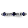 Lex & Lu Sterling Silver Stackable Expressions Created Sapphire Three Stone Ring LAL8042- 4 - Lex & Lu