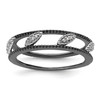 Lex & Lu Sterling Silver Stackable Expressions Ruthenium-plated Diamond Jacket Ring LAL8054 - Lex & Lu