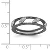 Lex & Lu Sterling Silver Stackable Expressions Ruthenium-plated Diamond Jacket Ring LAL8054- 5 - Lex & Lu