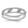 Lex & Lu Sterling Silver Stackable Expressions Rhodium-plated Diamond Jacket Ring LAL8060 - Lex & Lu