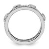 Lex & Lu Sterling Silver Stackable Expressions Rhodium-plated Diamond Jacket Ring LAL8060- 2 - Lex & Lu