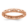 Lex & Lu Sterling Silver Stackable Expressions Pink-plated Carved Ring LAL8150 - Lex & Lu