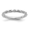 Lex & Lu Sterling Silver Stackable Expressions Rhodium Textured Ring LAL8162 - Lex & Lu