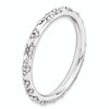 Lex & Lu Sterling Silver Stackable Expressions Rhodium Textured Ring LAL8162- 3 - Lex & Lu