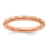 Lex & Lu Sterling Silver Stackable Expressions Pink-plated Textured Ring LAL8174 - Lex & Lu