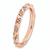 Lex & Lu Sterling Silver Stackable Expressions Pink-plated Textured Ring LAL8174- 3 - Lex & Lu