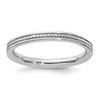 Lex & Lu Sterling Silver Stackable Expressions Rhodium Channeled Ring LAL8186 - Lex & Lu