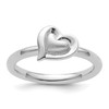 Lex & Lu Sterling Silver Stackable Expressions Rhodium Heart Ring LAL8216 - Lex & Lu