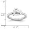 Lex & Lu Sterling Silver Stackable Expressions Rhodium Heart Ring LAL8216- 5 - Lex & Lu