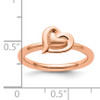 Lex & Lu Sterling Silver Stackable Expressions Pink-plated Heart Ring LAL8228- 5 - Lex & Lu