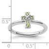 Lex & Lu Sterling Silver Stackable Expressions Rhodium Peridot Cross Ring LAL8306- 5 - Lex & Lu