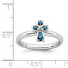 Lex & Lu Sterling Silver Stackable Expressions Rhodium Blue Topaz Cross Ring LAL8336- 5 - Lex & Lu