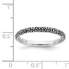 Lex & Lu Sterling Silver Stackable Expressions Antiqued Ring LAL8402- 5 - Lex & Lu