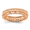 Lex & Lu Sterling Silver Stackable Expressions Pink-plated Carved Band Ring LAL8528 - Lex & Lu