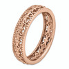 Lex & Lu Sterling Silver Stackable Expressions Pink-plated Carved Band Ring LAL8528- 3 - Lex & Lu