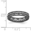 Lex & Lu Sterling Silver Stackable Expressions Black-plated Carved Band Ring LAL8534- 5 - Lex & Lu