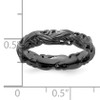 Lex & Lu Sterling Silver Stackable Expressions Black-plated Carved Band Ring LAL8552- 5 - Lex & Lu