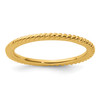 Lex & Lu Sterling Silver Stackable Expressions G/P Twisted Ring LAL8659 - Lex & Lu