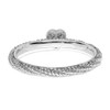 Lex & Lu Sterling Silver Diamond Stackable Expressions Textured Heart Ring LAL8822- 5 - Lex & Lu