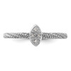 Lex & Lu Sterling Silver Diamond Stackable Experssions Textured Ring LAL8828- 4 - Lex & Lu