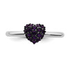 Lex & Lu Sterling Silver Amethyst Stackable Expressions Heart Ring LAL8834- 4 - Lex & Lu