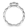 Lex & Lu Sterling Silver Stackable Expressions Polished Diamond Angel w/halo Ring LAL8929- 2 - Lex & Lu