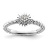 Lex & Lu Sterling Silver Stackable Expressions Diamond Star Ring LAL9019 - Lex & Lu