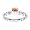 Lex & Lu Sterling Silver/Rose G/P Stackable Expressions Diamond Heart Ring LAL9079- 5 - Lex & Lu