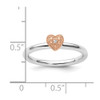 Lex & Lu Sterling Silver/Rose G/P Stackable Expressions Diamond Heart Ring LAL9079- 6 - Lex & Lu