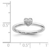 Lex & Lu Sterling Silver Stackable Expressions Polished Diamond Heart Ring LAL9085- 6 - Lex & Lu